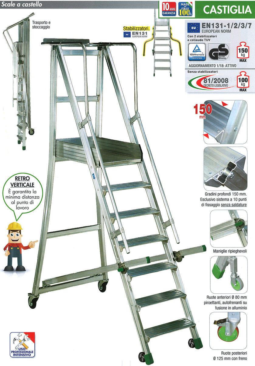 Castiglia 02 gradini + pedana – Romagna Scale