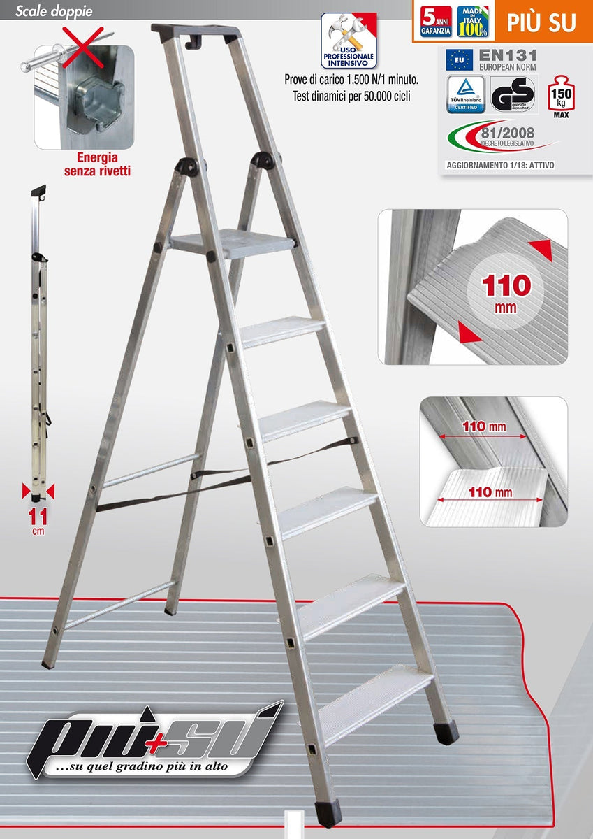 Più su Maxi 110 5 gradini + pedana - Art. PS/6M – Romagna Scale