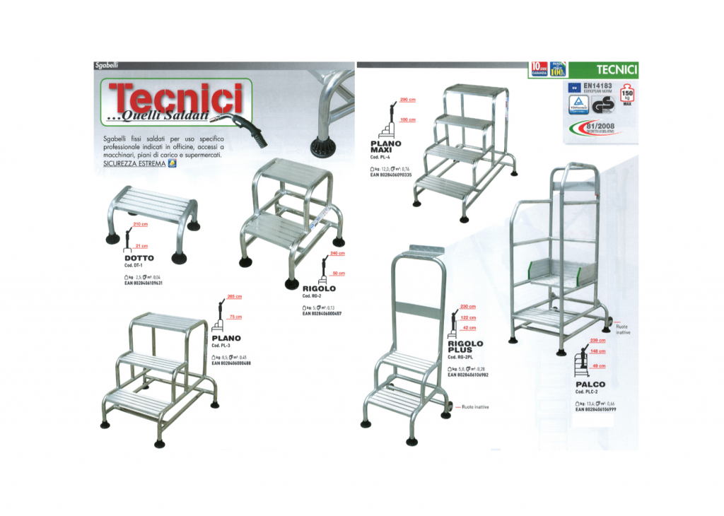 Rigolo Plus Sgabello Gradini 2 con protezione – Cm. 42
