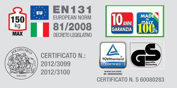 Prima/S 8 gradini senza barra stabilizzatrice