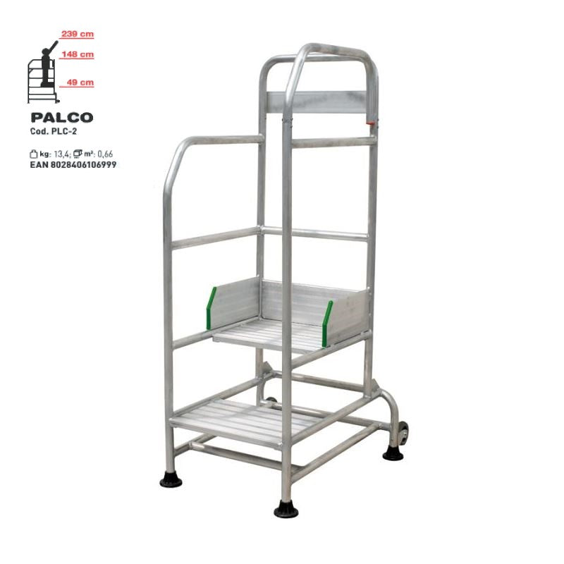 Palco Sgabello Gradini 2 con protezione – Cm. 49