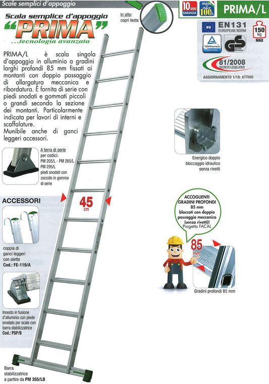 Prima/L 6 gradini senza barra stabilizzatrice